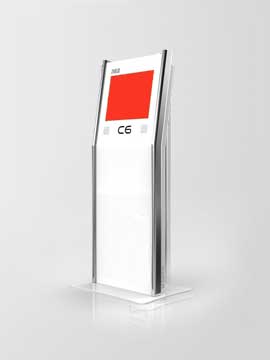 full size information kiosk with angled kiosk enclosure in a combination with TouchPresenter software