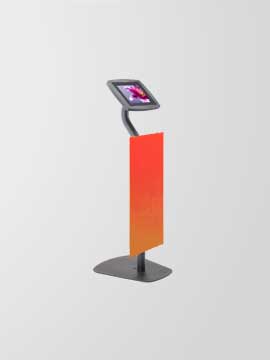 affordable information kiosk turnkey solution with pole stand, TouchPresenter software, tablet enclosure and Surface tablet